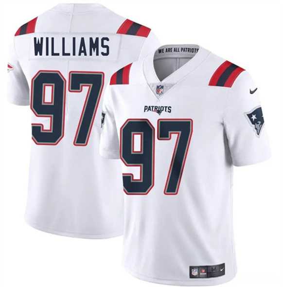 Men & Women & Youth New England Patriots #97 Milton Williams White 2025 Vapor Limited Stitched Jersey